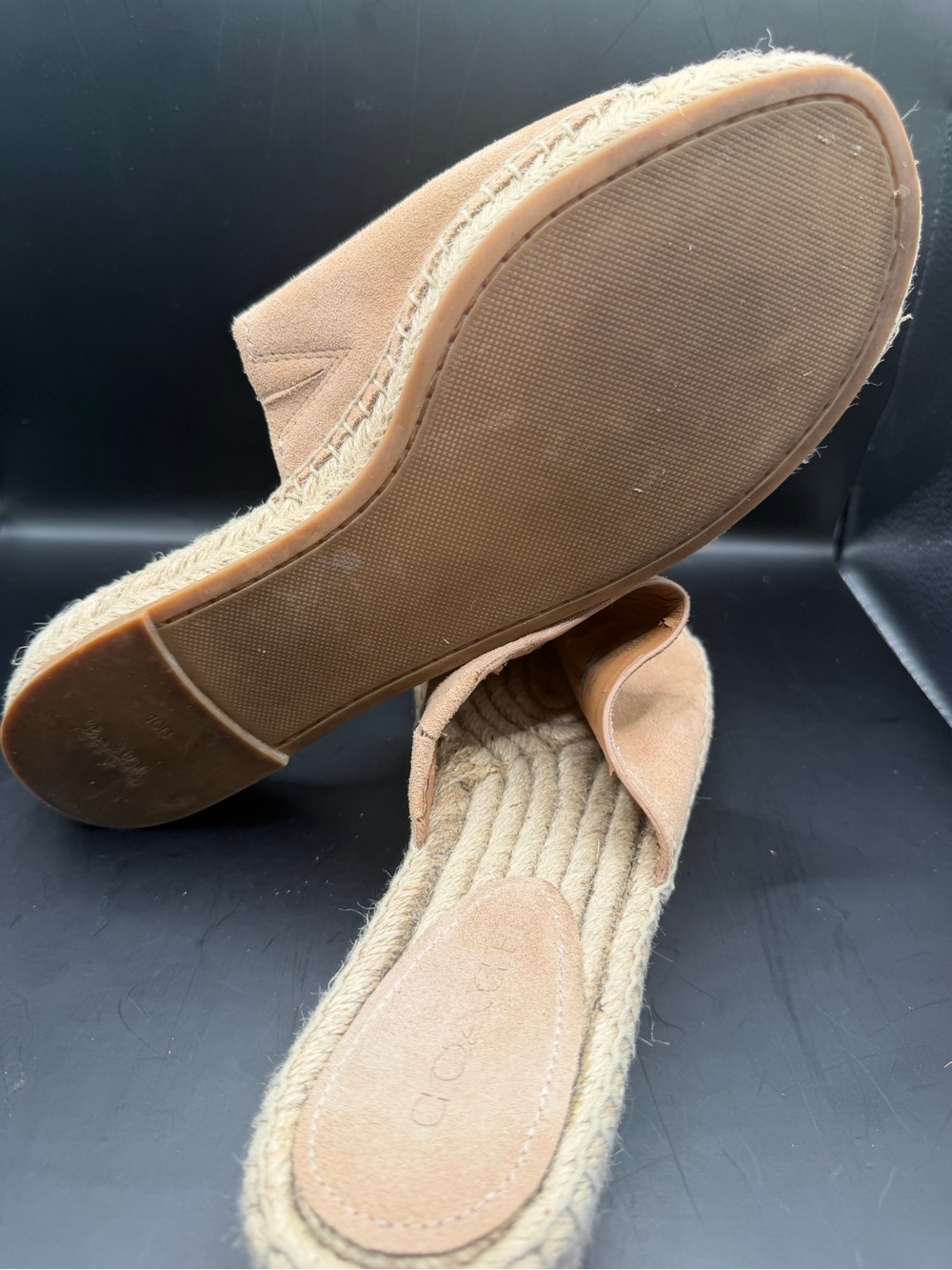 Coach Claudia Suede Espadrille Slide Sandals Beige Women’s Size 10B - Picture 8 of 9